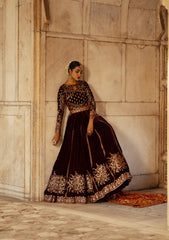 Dastoor By Aik Atelier Unstitched 3 Piece Luxury Velvet Suit-LOOK 06