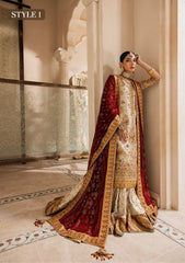 Aik Atelier Unstitched 3 Piece Wedding Festive Vol-01 Suit-LOOK 03