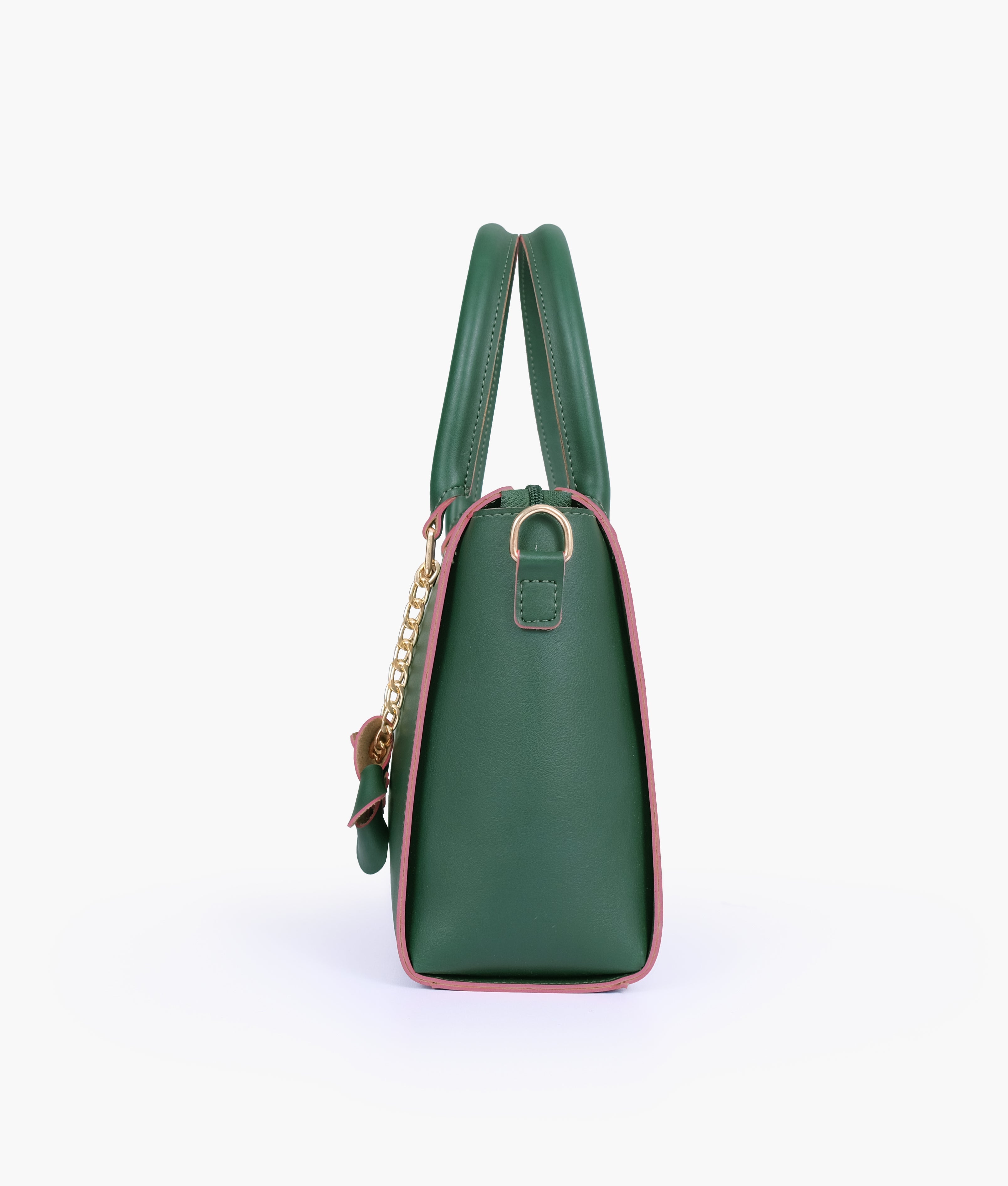 RTW Creation - Army green handbag with flower charm