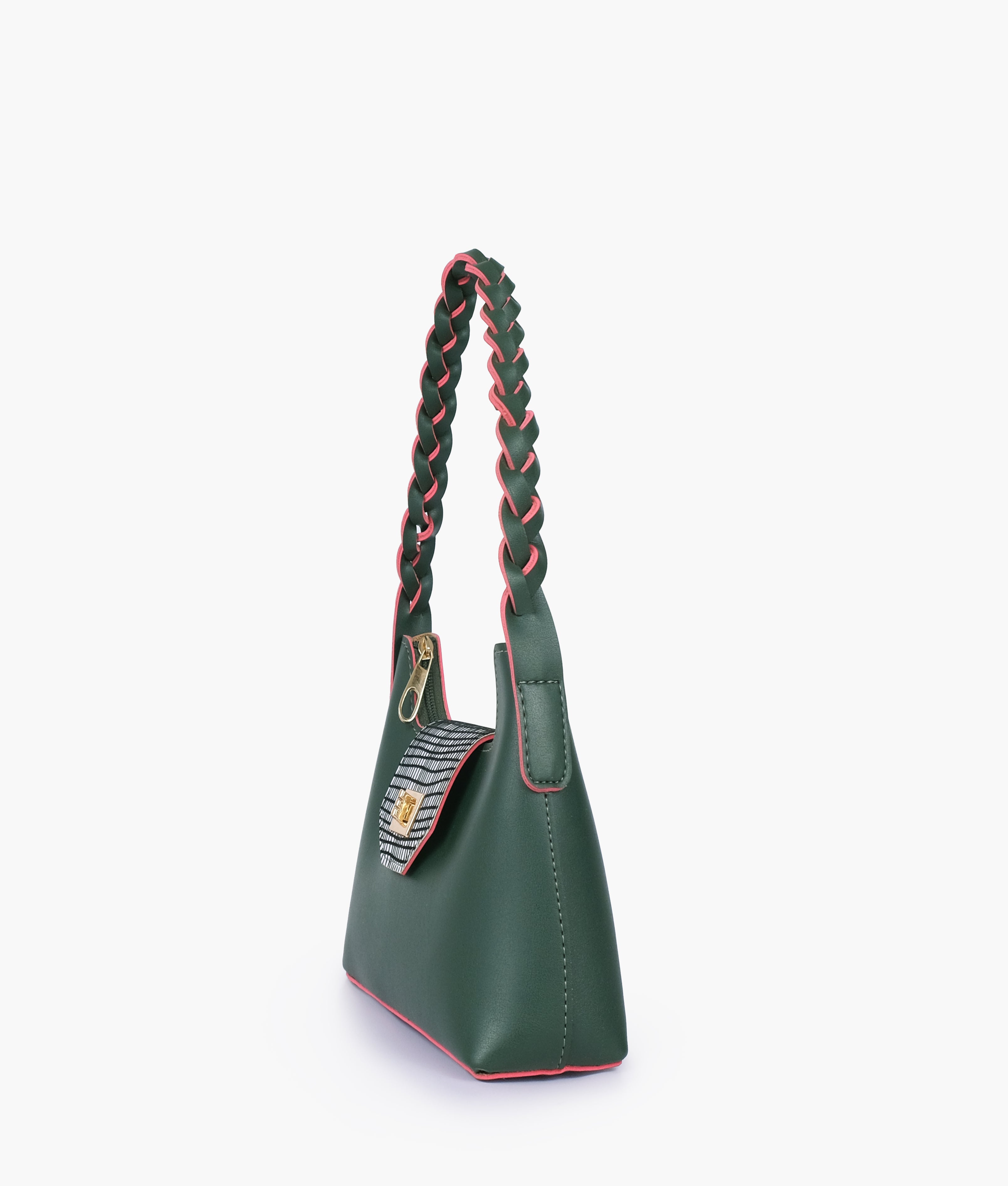 RTW Creation - Army green purse with braided strap
