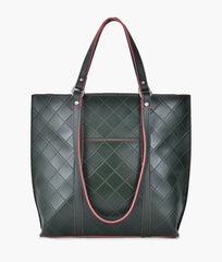 RTW Creation - Army green quilted tote bag