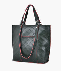 RTW Creation - Army green quilted tote bag