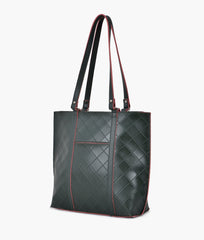 RTW Creation - Army green quilted tote bag