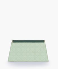 RTW Creation - Army green quilted evening clutch with snap closure