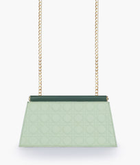 RTW Creation - Army green quilted evening clutch with snap closure
