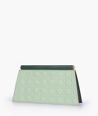 RTW Creation - Army green quilted evening clutch with snap closure