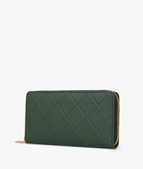 RTW Creation - Army green quilted pattern wallet