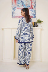 Gulbahar By Arha Eman Stitched Summer Suit-Azure â€“ Blue Co ord