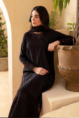 Luxe By Azure Unstitched 3 Piece Premium Cambric Suit-03-Midnight Rose