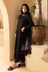 Luxe By Azure Unstitched 3 Piece Premium Cambric Suit-03-Midnight Rose