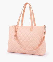 RTW Creation - Baby pink quilted carryall tote bag