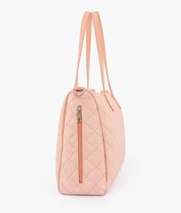 RTW Creation - Baby pink quilted carryall tote bag