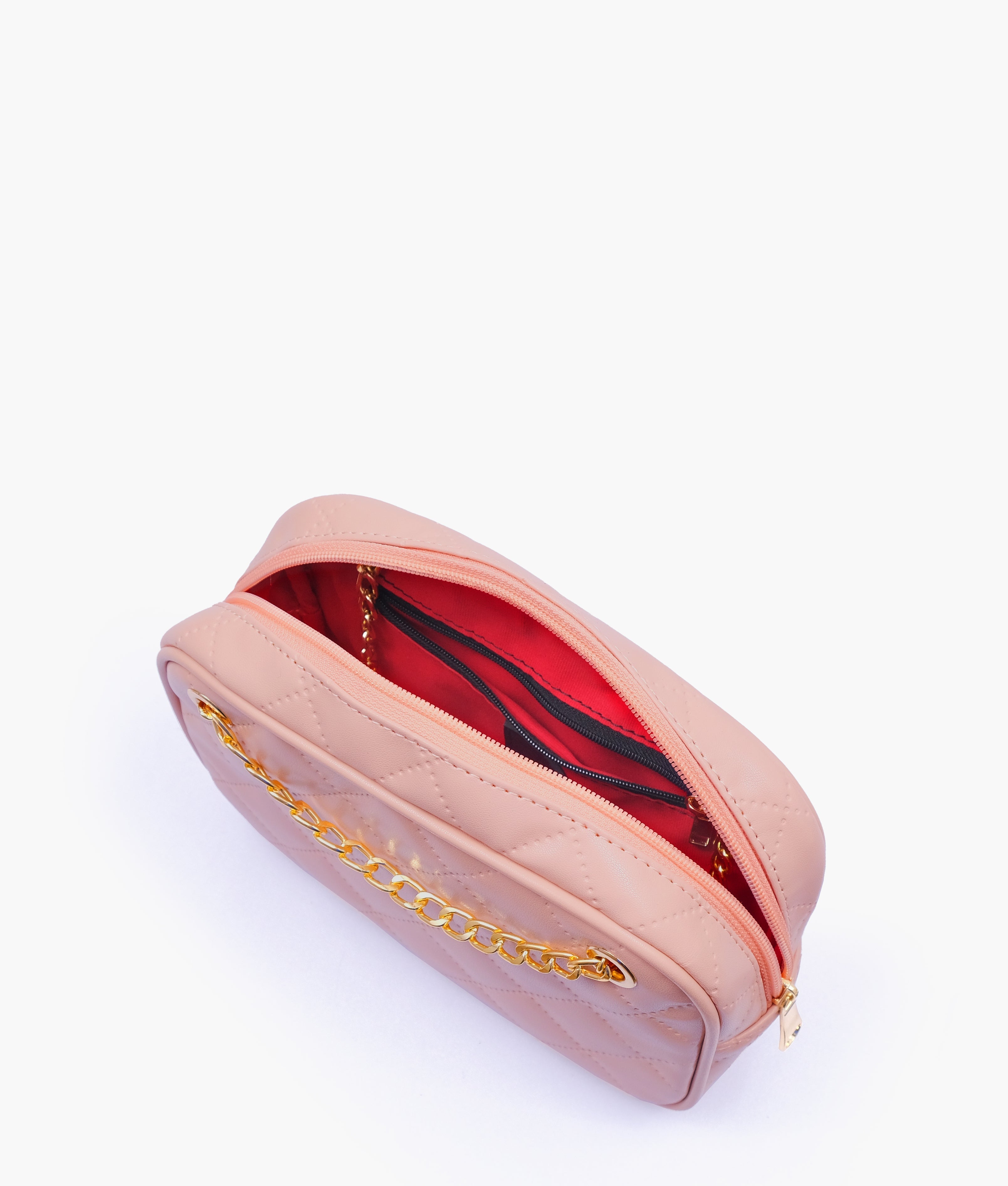 RTW Creation - Baby pink quilted rectangle cross-body bag
