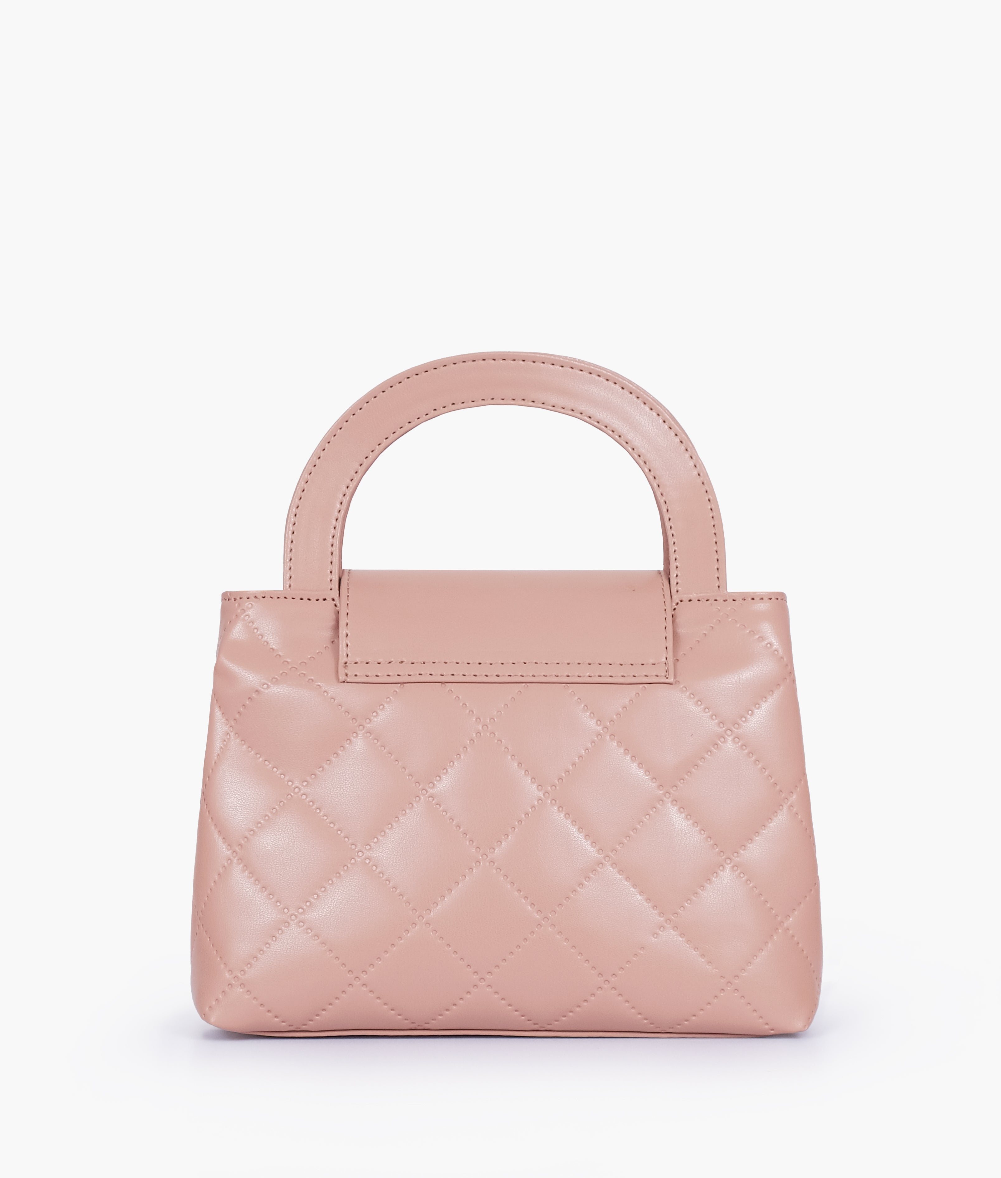 RTW Creation - Baby pink flap quilted bag with top handle