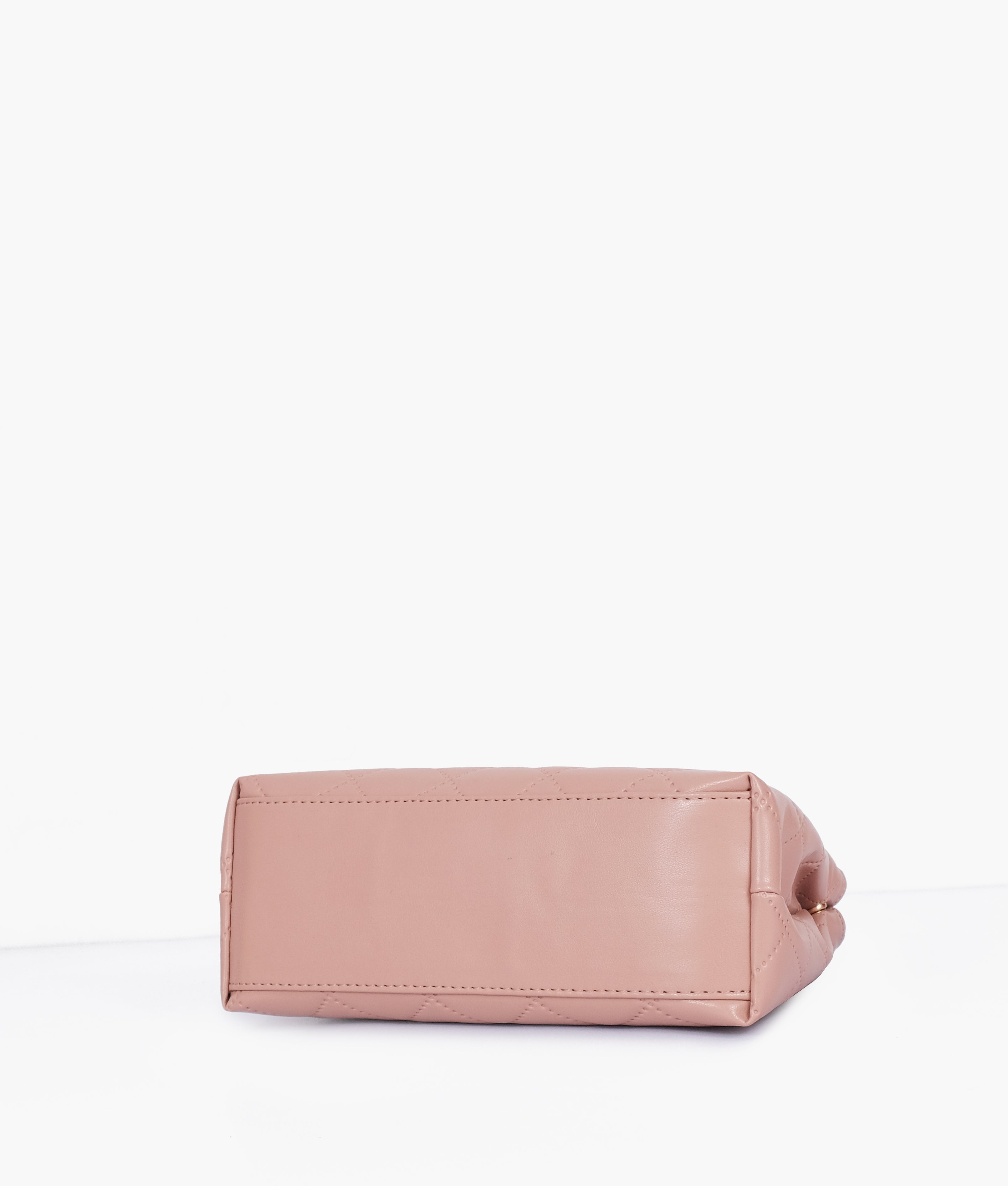 RTW Creation - Baby pink flap quilted bag with top handle