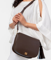 RTW Creation - Dark brown foldover saddle bag
