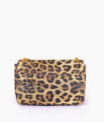 RTW Creation - Beige printed mini bag with chain