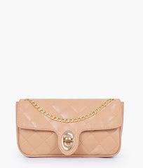 RTW Creation - Beige quilted small shoulder bag with chain