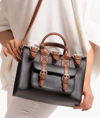 RTW Creation - Black with brown wilderness satchel bag