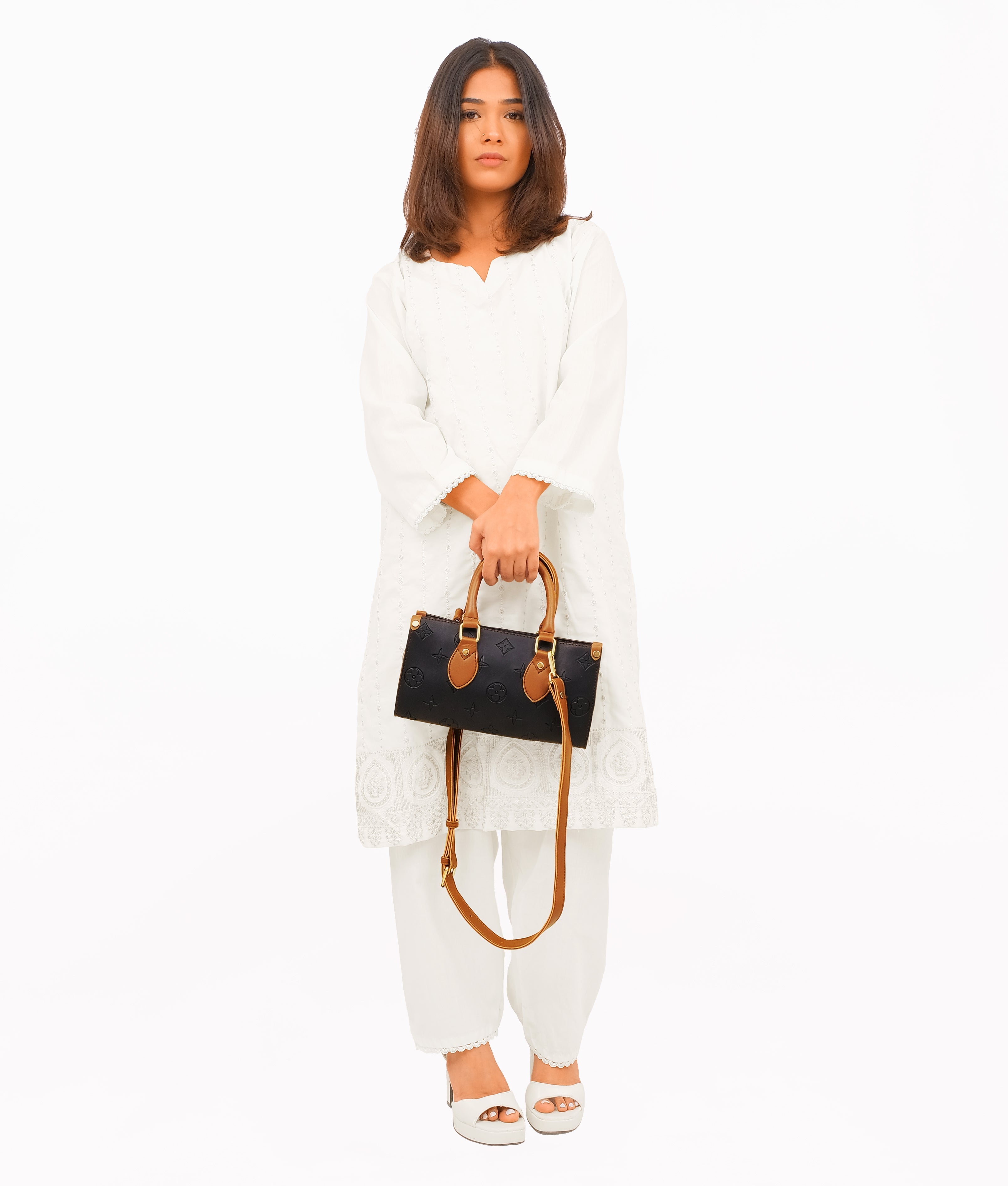 RTW Creation - Black and brown on-the-go mini bag