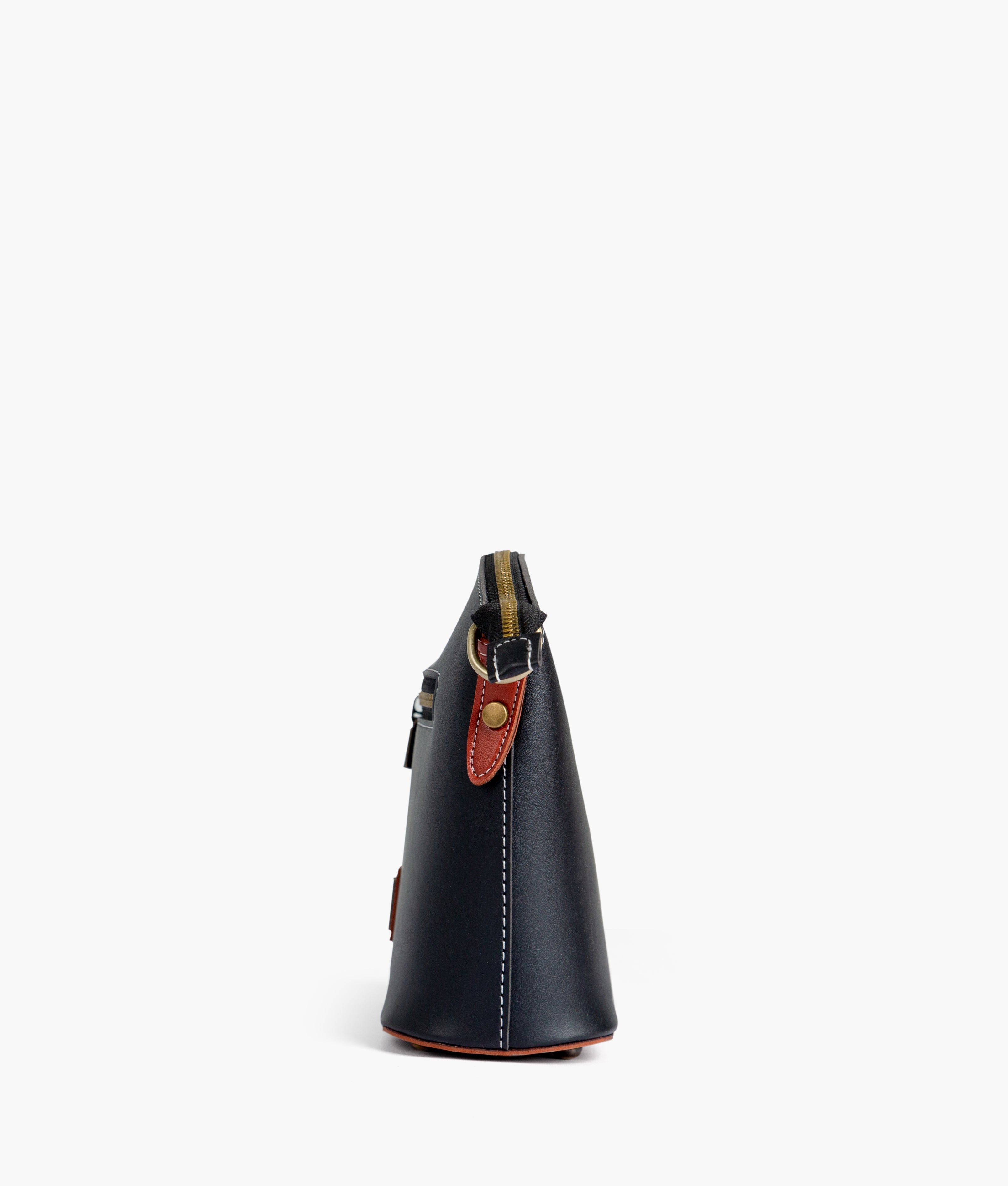 RTW Creation - Black and rust dome cross-body bag