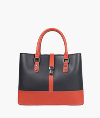 RTW Creation - Black and rust multi-compartment shoulder bag