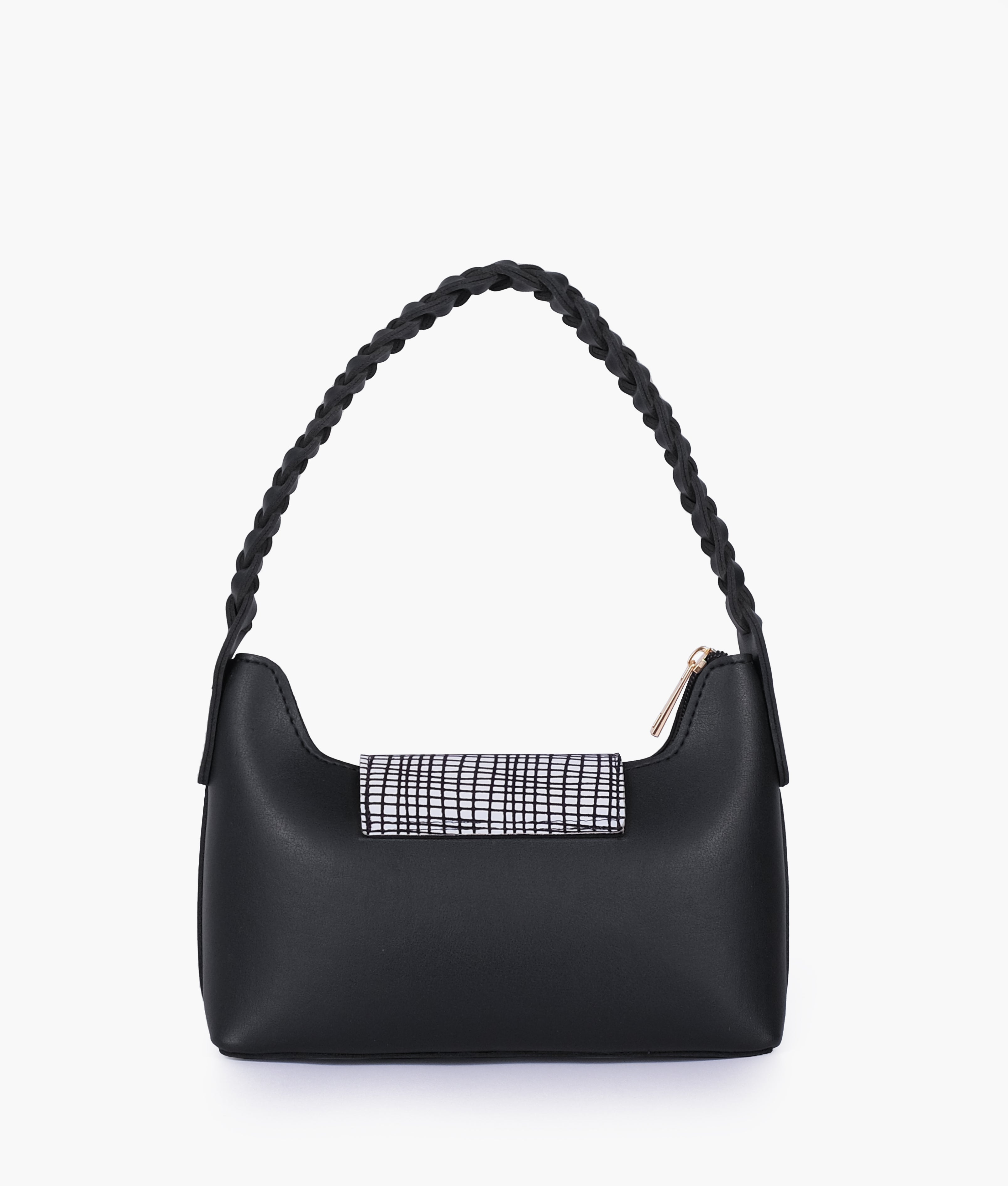 RTW Creation - Black and white purse with braided strap