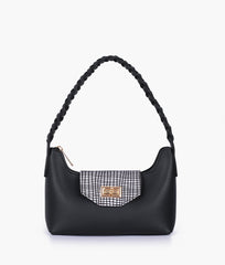 RTW Creation - Black and white purse with braided strap