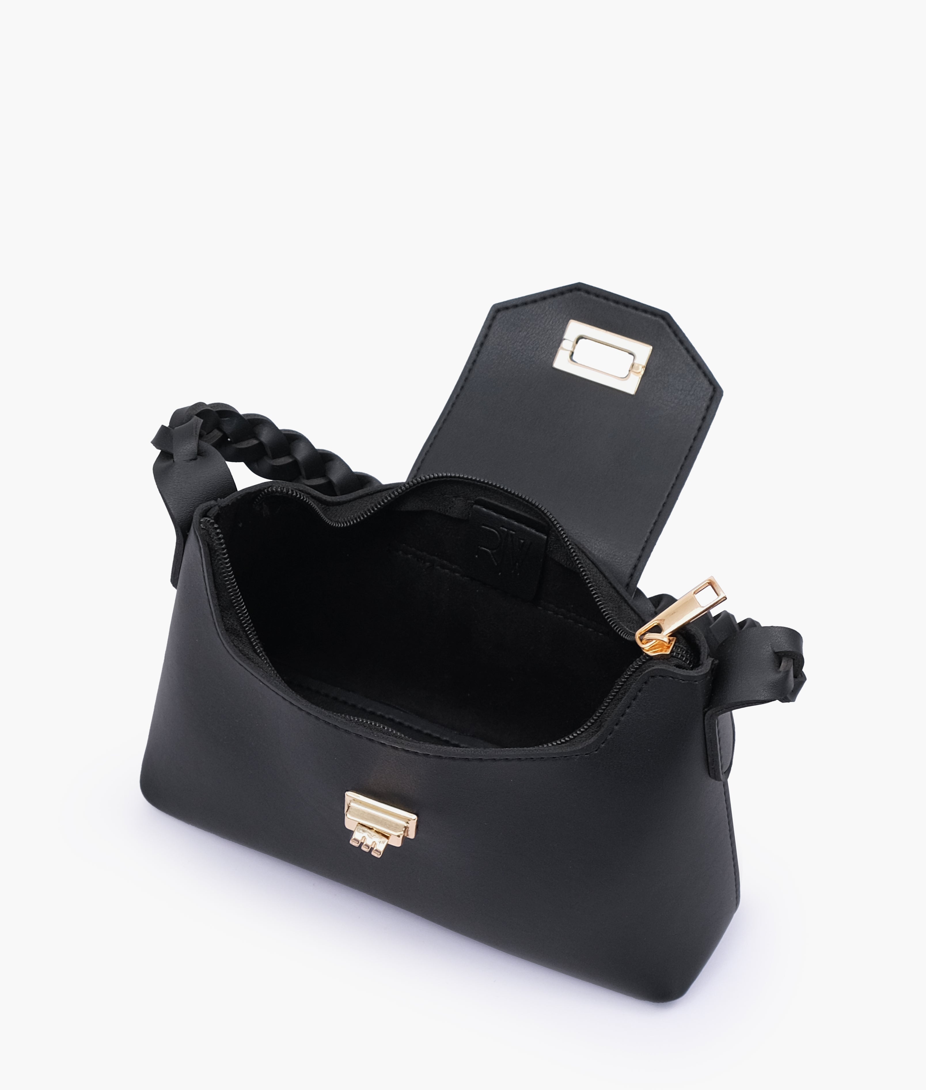 RTW Creation - Black and white purse with braided strap
