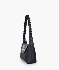 RTW Creation - Black and white purse with braided strap