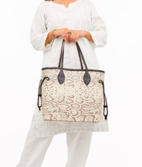 RTW Creation - Black and white snake neverfull tote bag