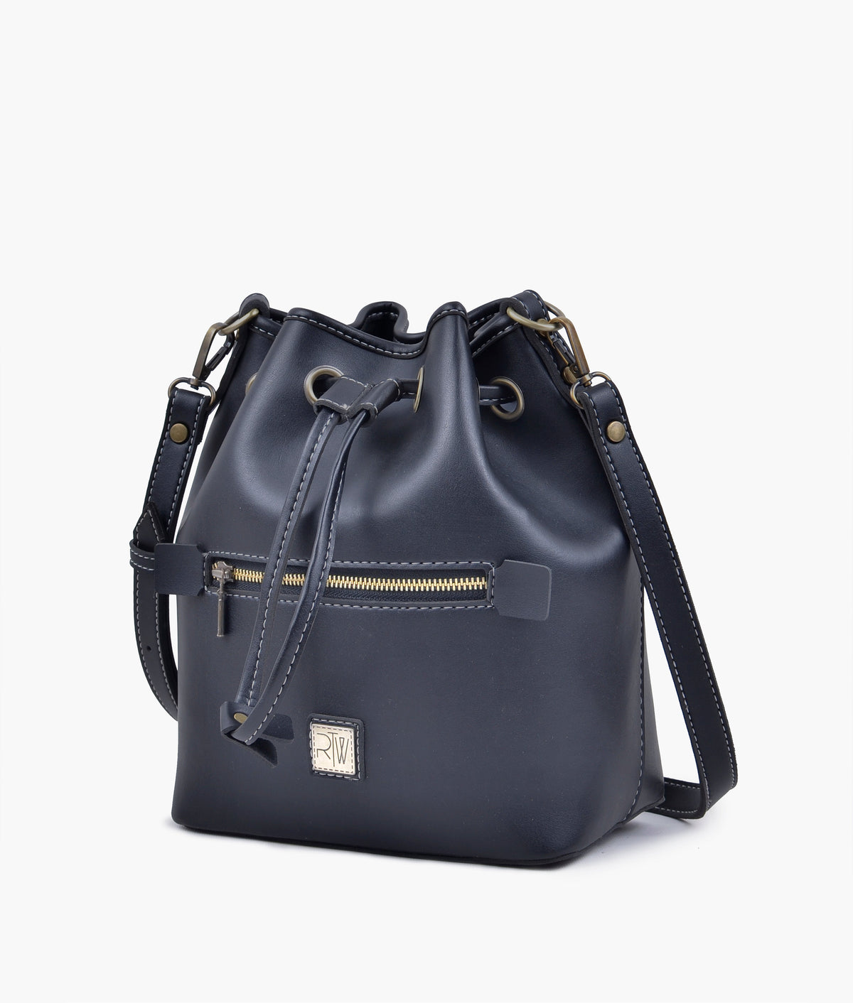 RTW Creation - Black bucket bag with zipper pocket