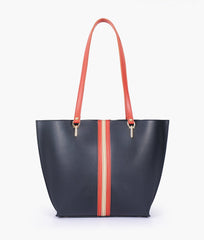 RTW Creation - Black centre-stripe tote bag