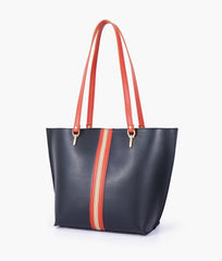 RTW Creation - Black centre-stripe tote bag