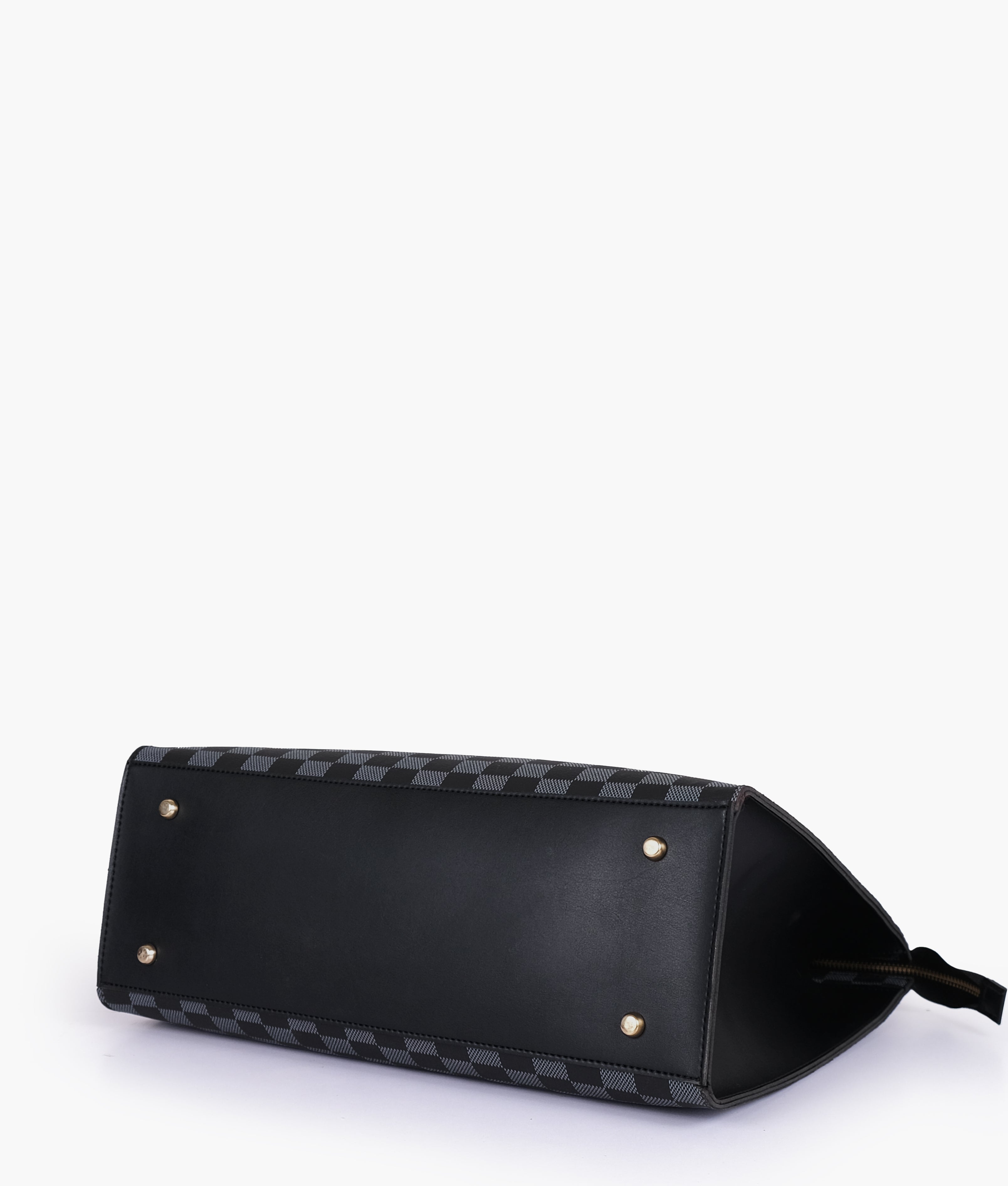 RTW Creation - Black checkered on-the-go handbag
