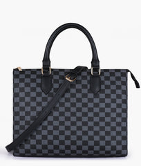 RTW Creation - Black checkered on-the-go handbag