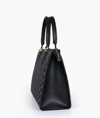 RTW Creation - Black checkered on-the-go handbag