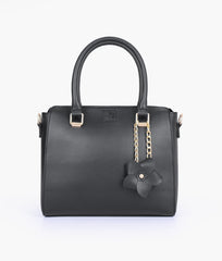 RTW Creation - Black handbag with flower charm