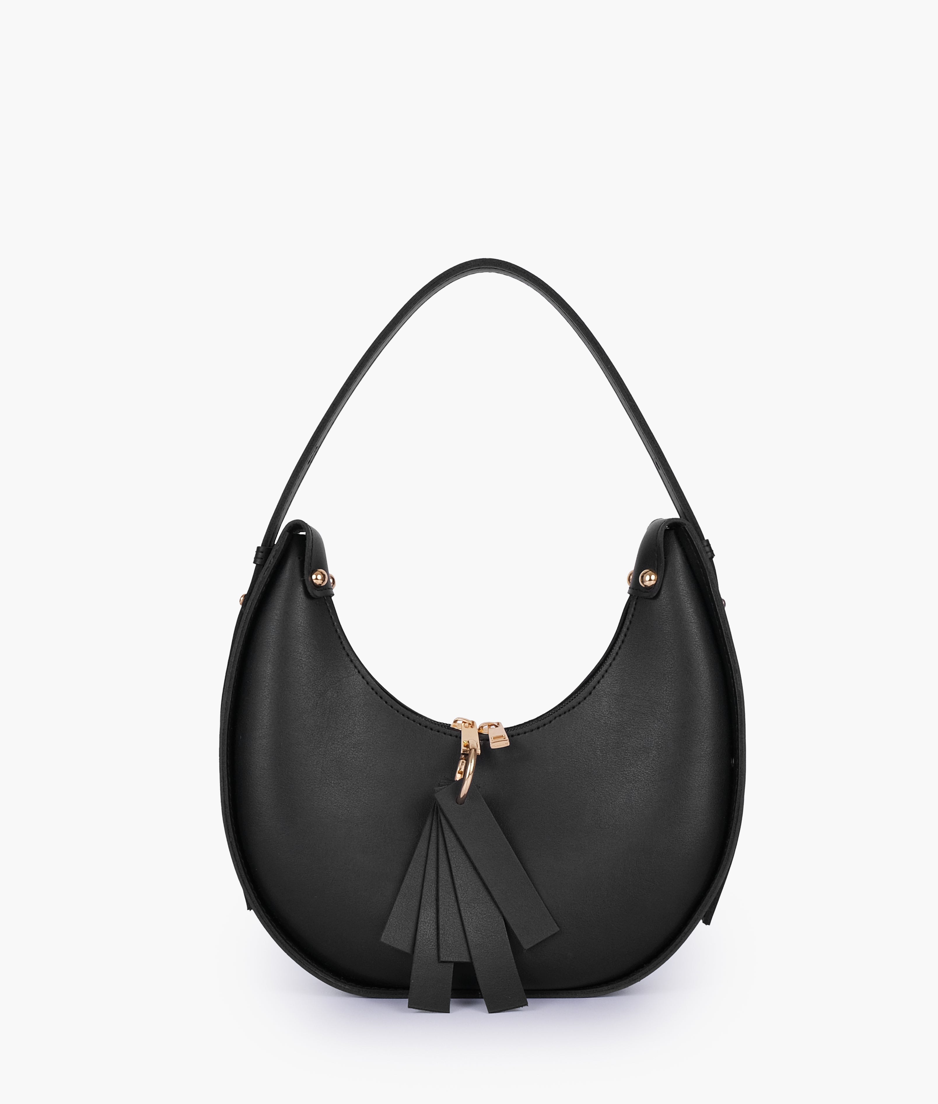 RTW Creation - Black crescent hobo bag