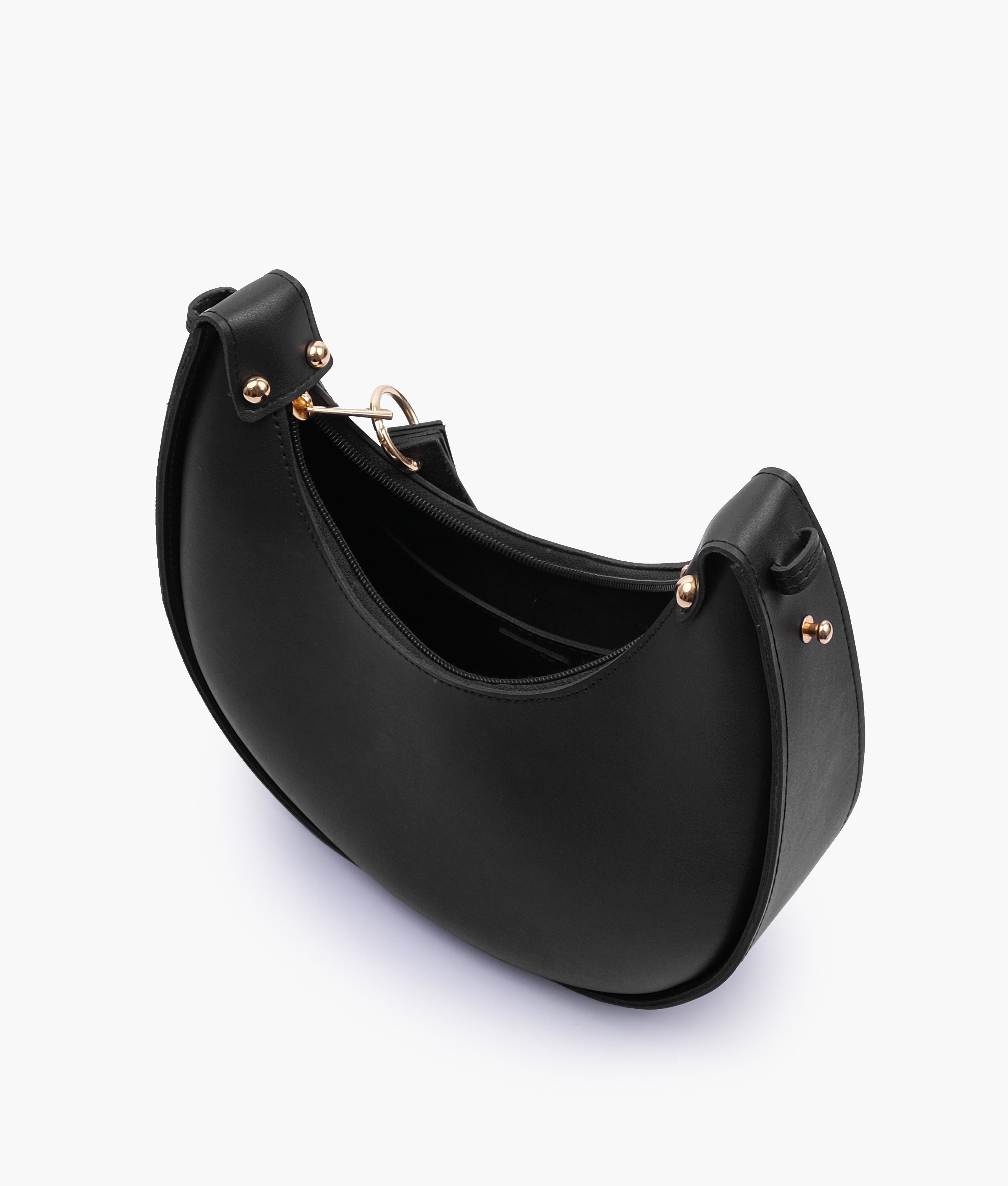 RTW Creation - Black crescent hobo bag