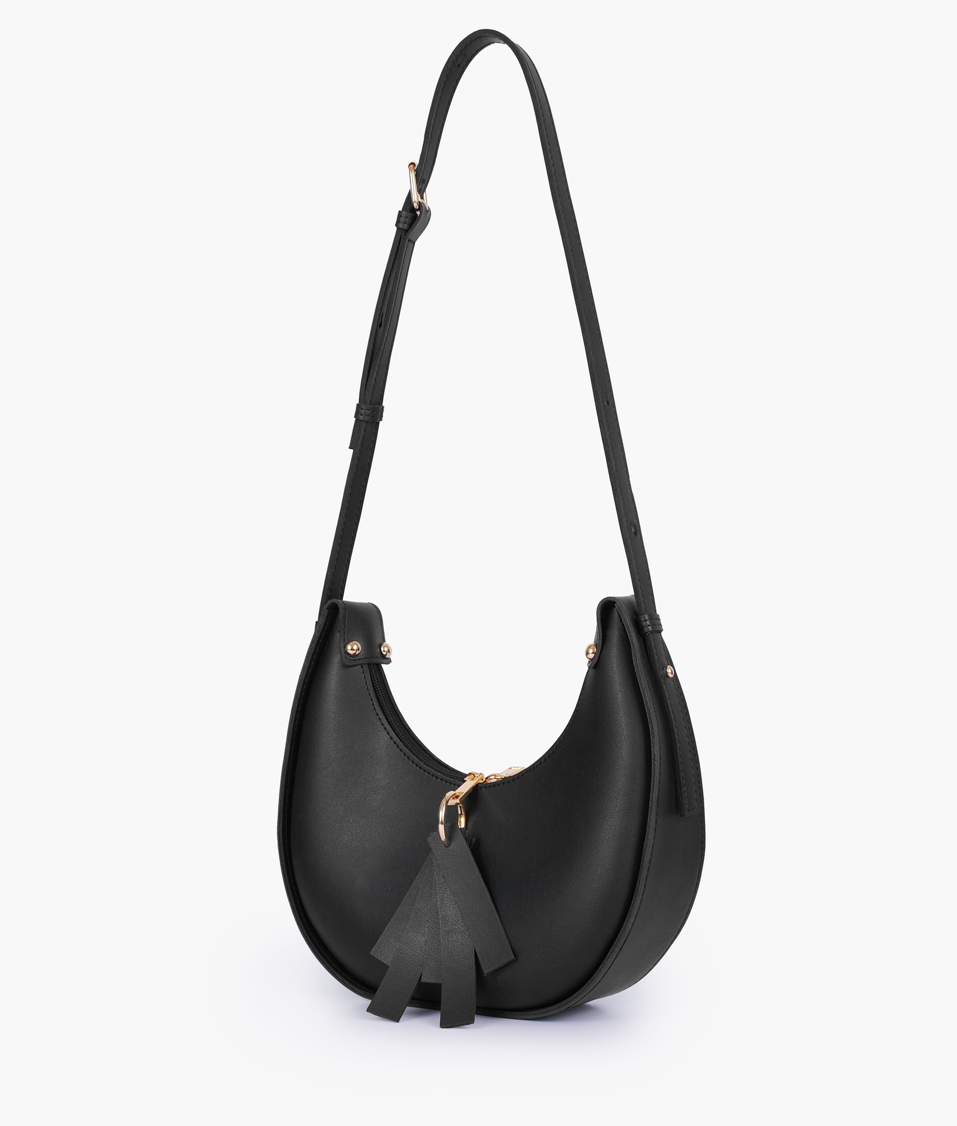 RTW Creation - Black crescent hobo bag
