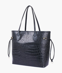 RTW Creation - Black crocodile neverfull tote bag