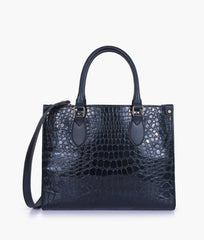 RTW Creation - Black on-the-go crocodile handbag