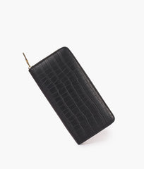 RTW Creation - Black crocodile pattern wallet