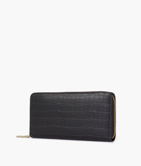 RTW Creation - Black crocodile pattern wallet