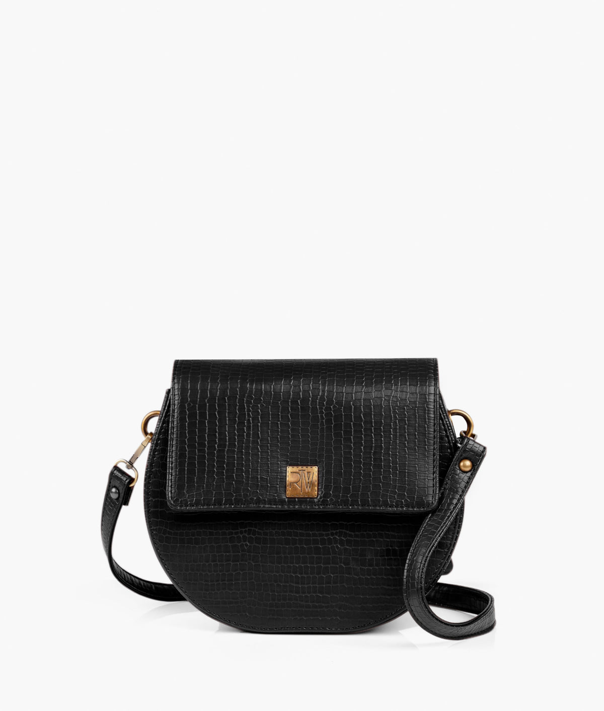 RTW Creation - Black crocodile saddle bag