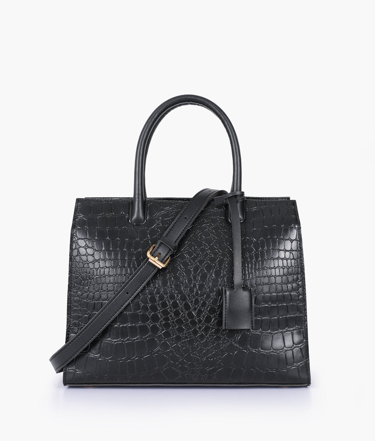 RTW Creation - Black crocodile vintage handbag
