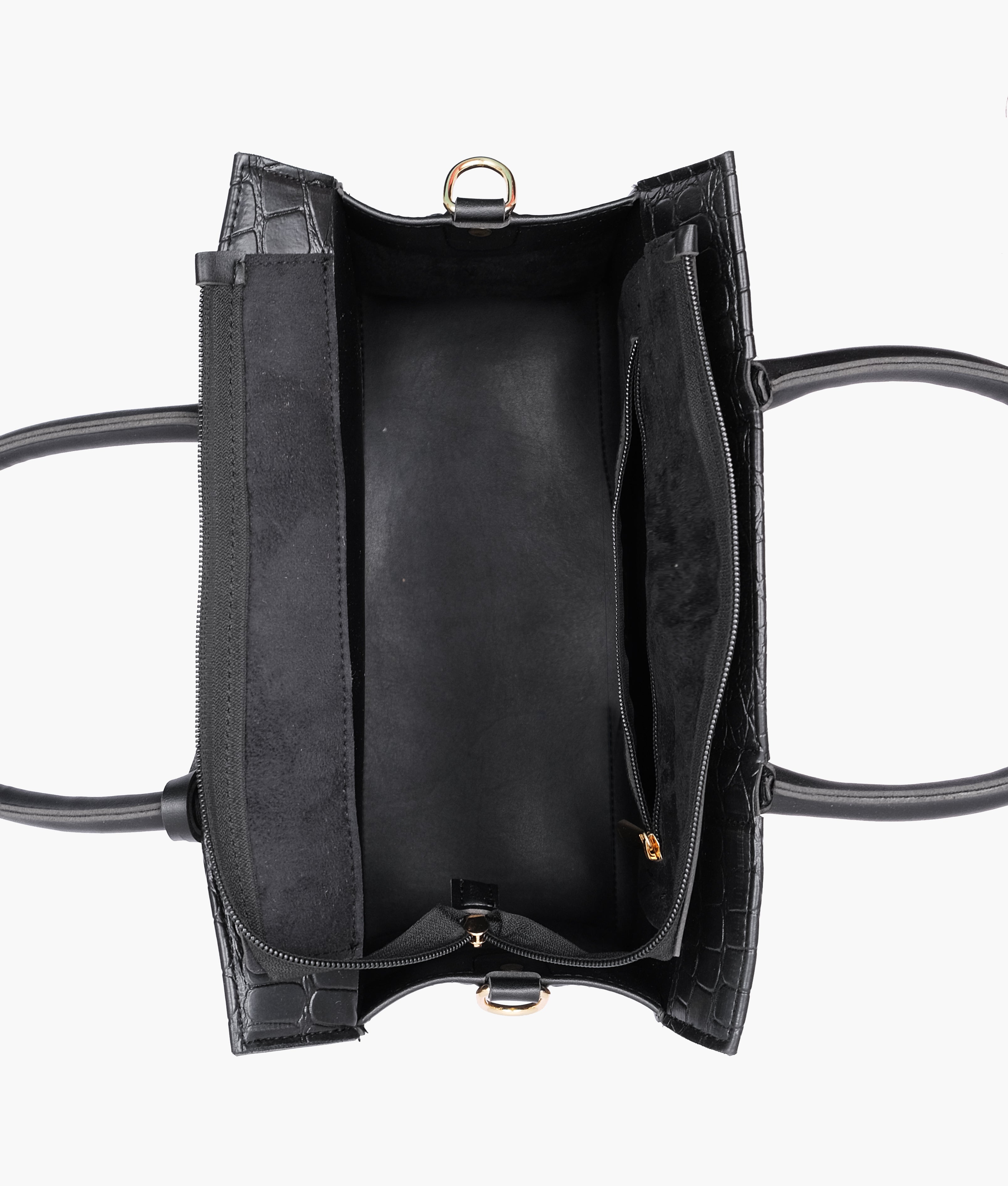 RTW Creation - Black crocodile vintage handbag