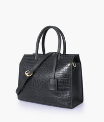 RTW Creation - Black crocodile vintage handbag