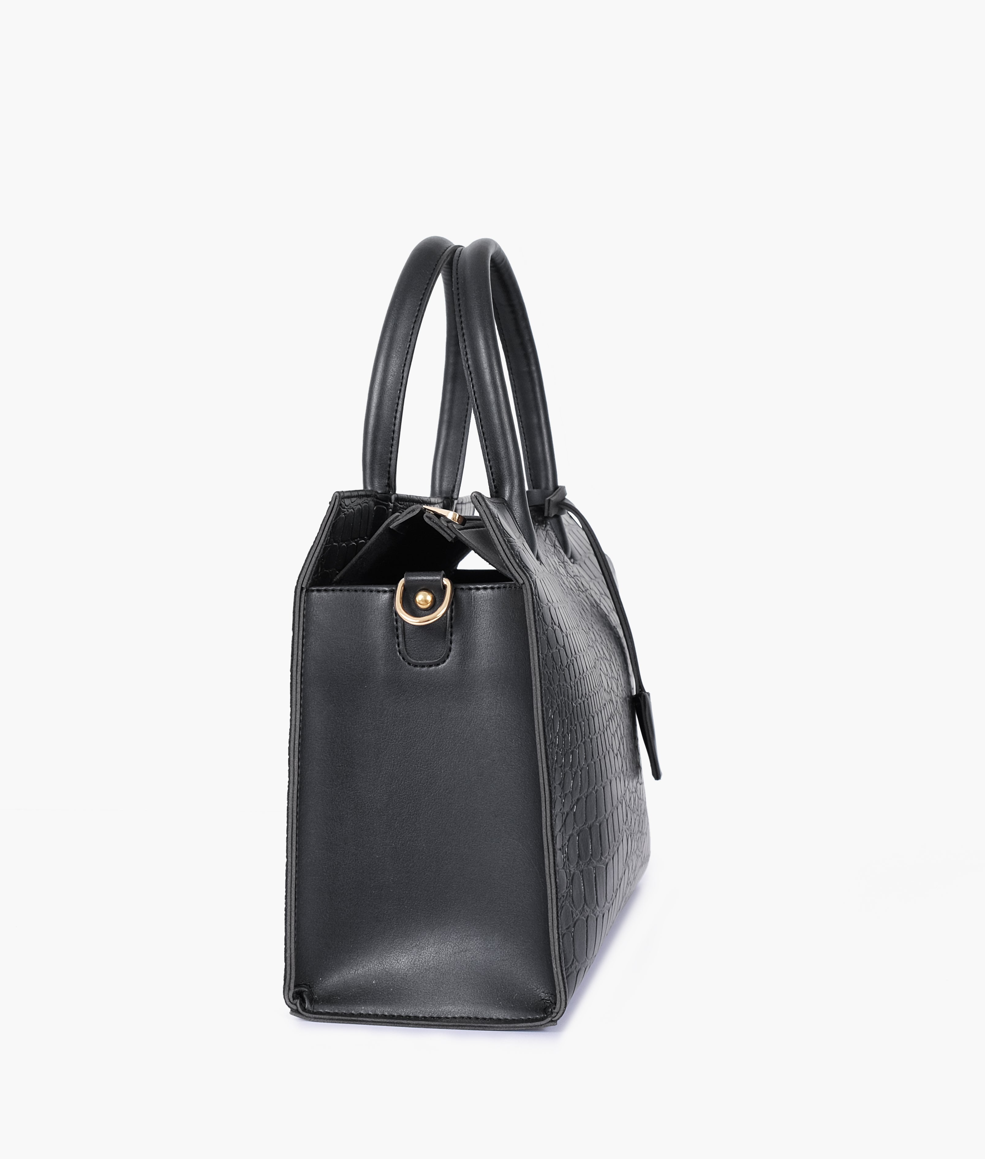 RTW Creation - Black crocodile vintage handbag
